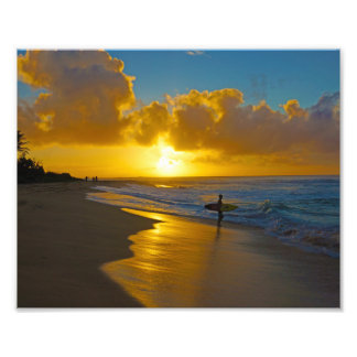 Surfer At Sunrise Photo Print