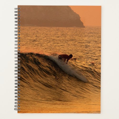 Surfer at sunset in Mexico Planner