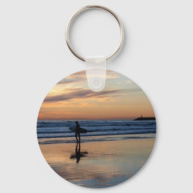 Surfer at Sunset Keychain (Front)