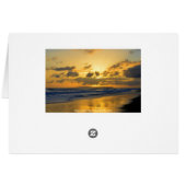 Surfer At Sunset On Kauai Beach, Niihau on Horizon (Back Horizontal)