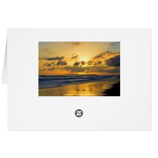 Surfer At Sunset On Kauai Beach, Niihau on Horizon (Back Horizontal)