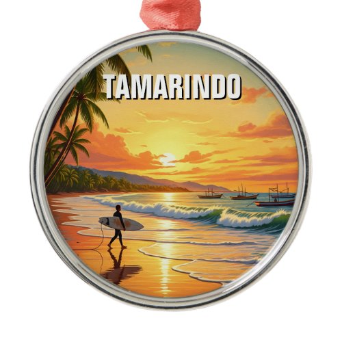 Surfer at Tamarindo Costa Rica Metal Ornament