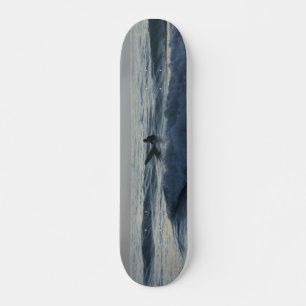 Surfer Awaits Skateboard