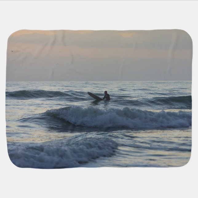 Surfer Awaits Swaddle Blanket (Horizontal)