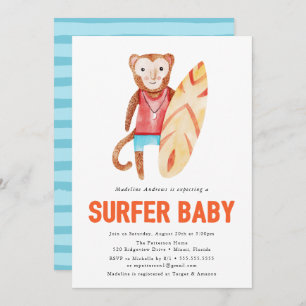 Surfer Baby Baby Shower Invitation