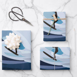 Surfer Beach Surfing Wrapping Paper Sheets