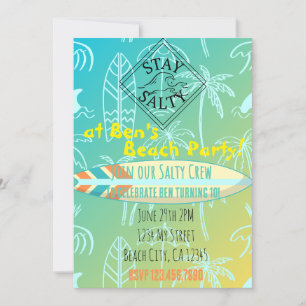 Surfer Birthday Invitation