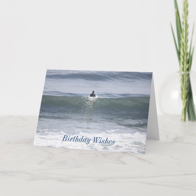 Surfer Birthday Wishes Card (Front)