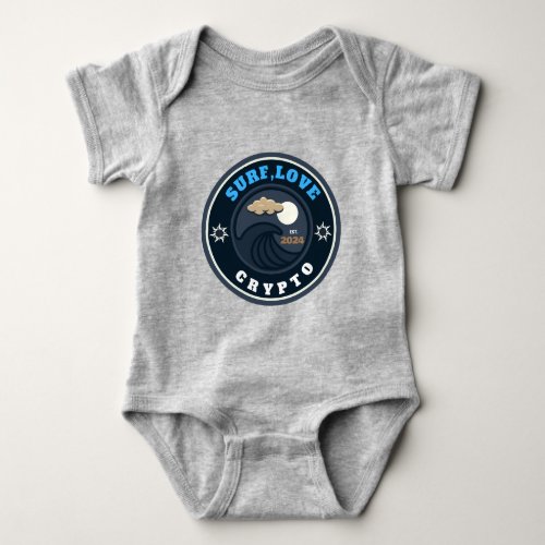 surfer Bitcoin waves baby name and birth year Baby Bodysuit
