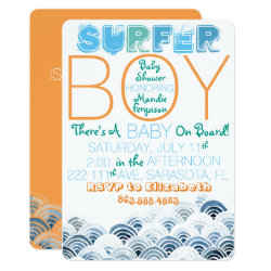 Surfer Boy Baby Shower Invitation