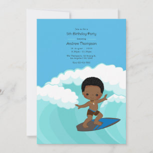 Surfer Boy Birthday Party Invitation