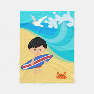 Surfer boy fleece blanket