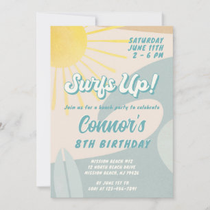 Surfer boy invitation Any Age Surf's Up Invite