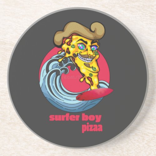 Surfer boy pizza new design coaster