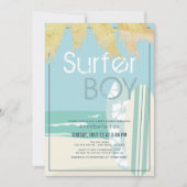 Surfer Boy Surfboards Beach Baby Shower Invitation (Front)