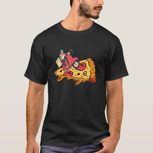 Surfer Boy Surfing Pizza Matching Cute Pizza Deliv T_Shirt