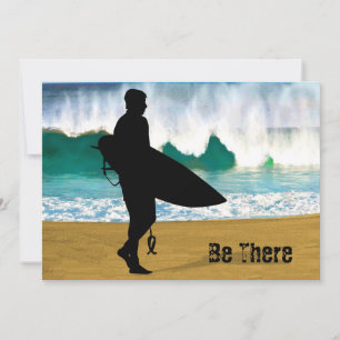 Surfer by a Crashing Tube Invitation