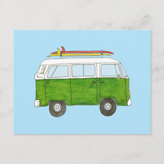 Surfer Campervan Postcard
