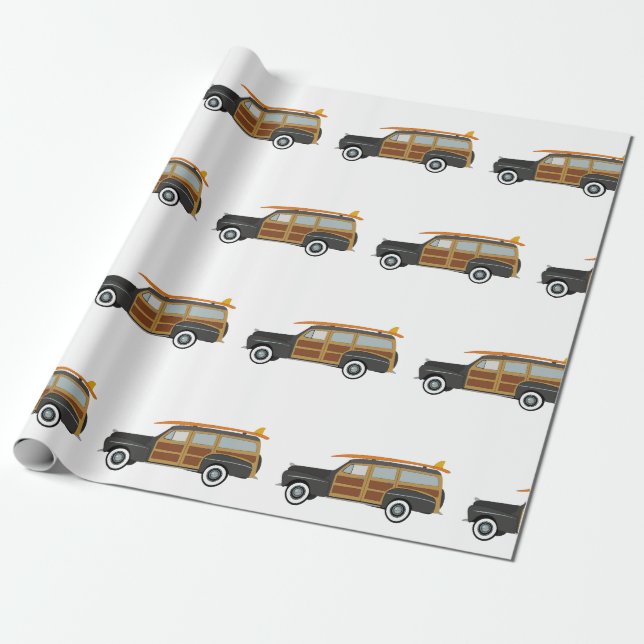 Surfer Car Wrapping Paper (Unrolled)