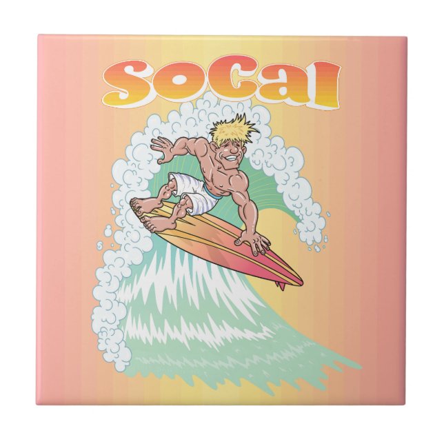 Surfer Ceramic Tile (Front)