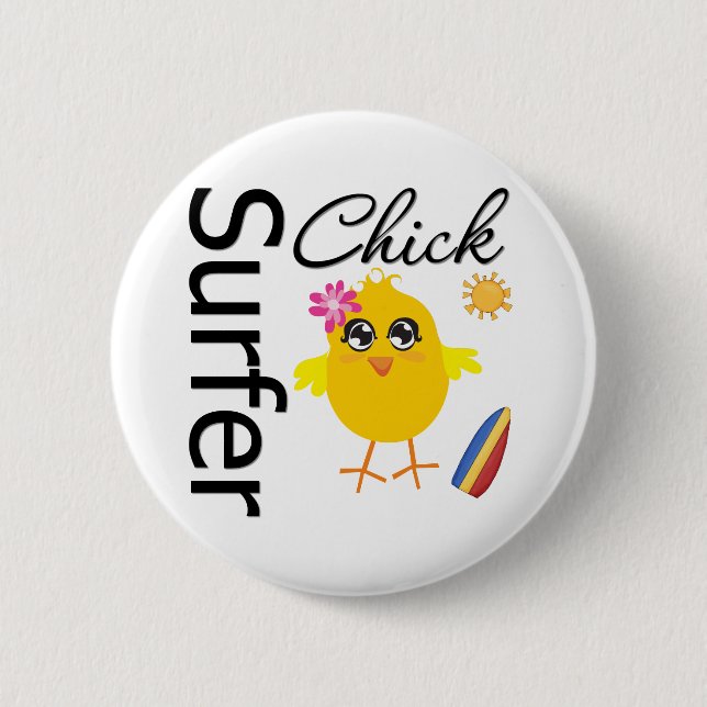 Surfer Chick Button (Front)