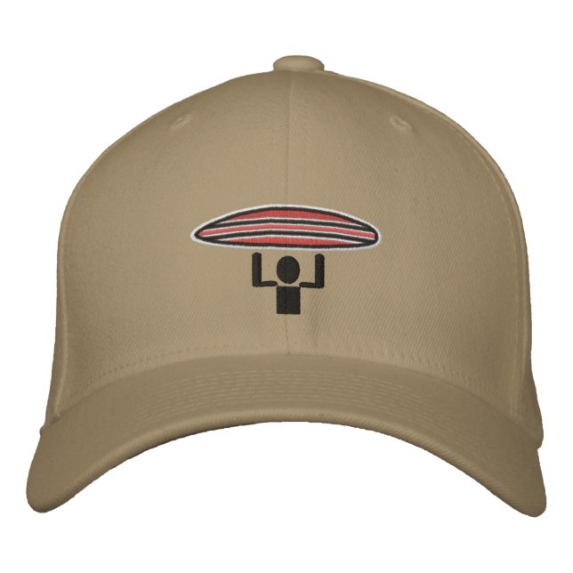 Surfer Crossing lid Embroidered Baseball Hat (Front)