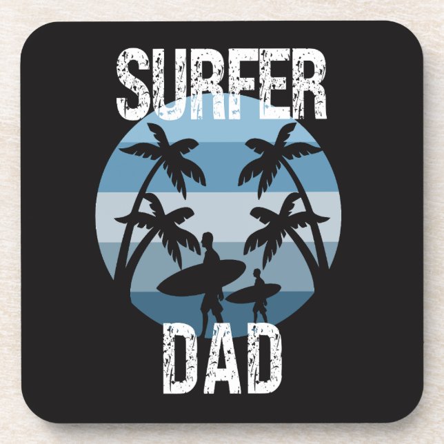 Surfer Dad Beverage Coaster (Front)