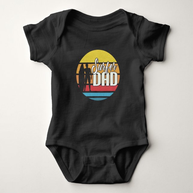 Surfer Dad Father's Day Tropical Art | Bodysuit (Front)