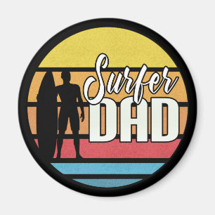 Surfer Dad Father's Day Tropical Art   Magnet