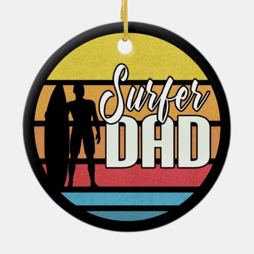 Surfer Dad Fathers Day Tropical Art  Ornament