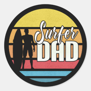Surfer Dad Father's Day Tropical Art   Sticker