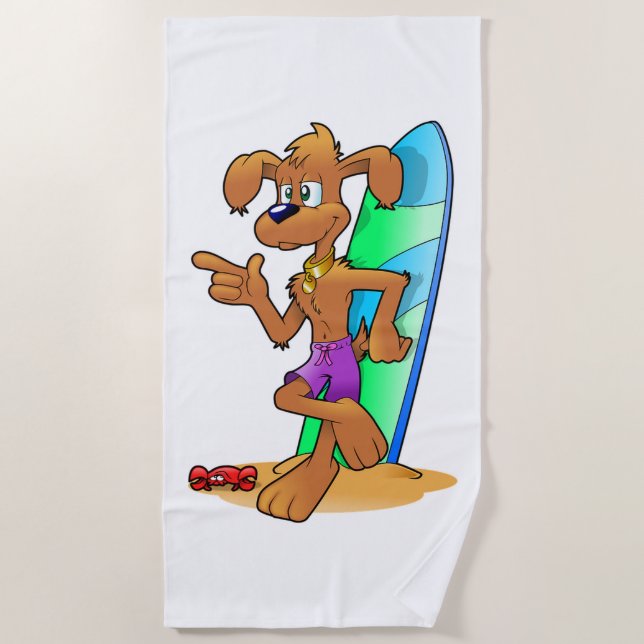 Surfer Dog Beach Towel (Front)