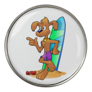 SURFER DOG GOLF BALL MARKER