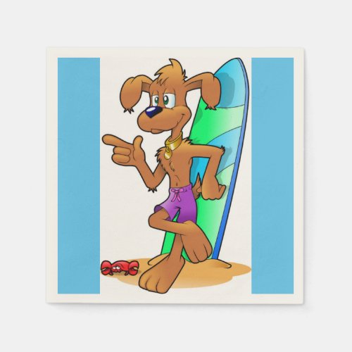 SURFER DOG NAPKINS