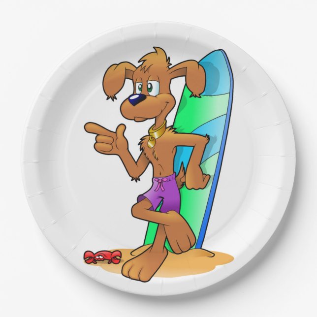 SURFER DOG PAPER PLATES (Front)