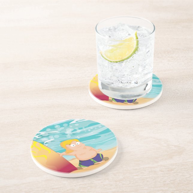 Surfer Drink Coaster (Side)