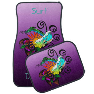Surfer Dude Cartoon Car Mat