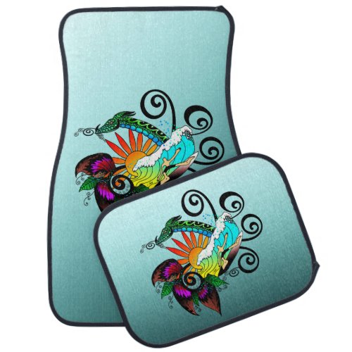 Surfer Dude Cartoon Car Mat