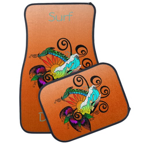 Surfer Dude Cartoon Car Mat