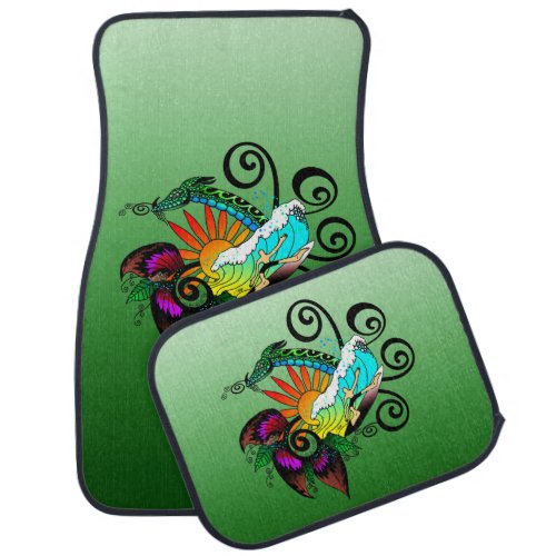 Surfer Dude Cartoon Car Mat