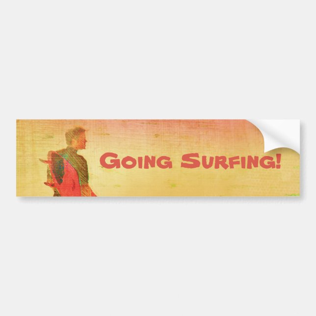 Surfer Dude Colorful Poster Style Bumper Sticker (Front)