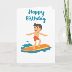 Surfer Dude Happy Birthday Card