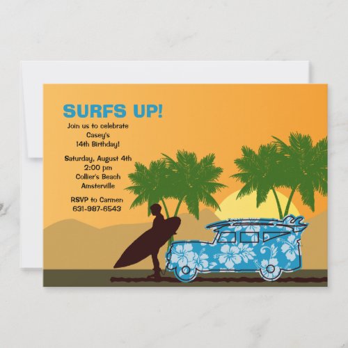 Surfer Dude Invitation