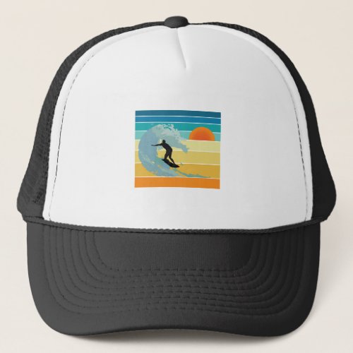 Surfer Dude Vintage Sunset Trucker Hat