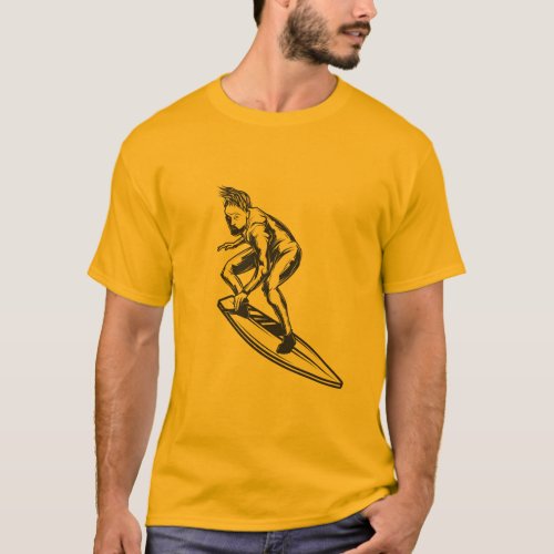 Surfer Dude Vintage Surf Design T_Shirt