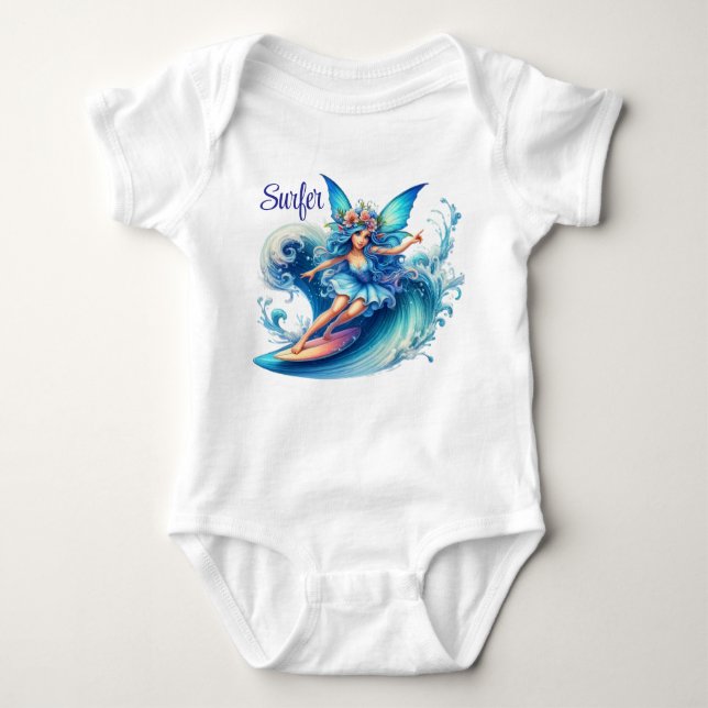 Surfer Fairy  Baby Bodysuit (Front)