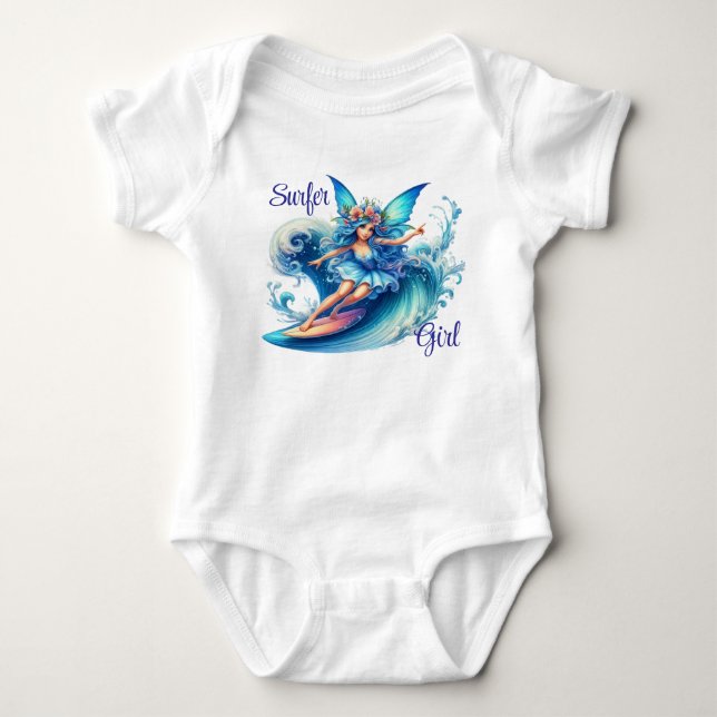Surfer Fairy  Baby Bodysuit (Front)