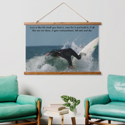 Surfer Falling into the Surf  Hanging Tapestry
