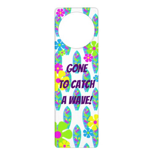 Surfer Flower Girl Room Decor Door Hanger