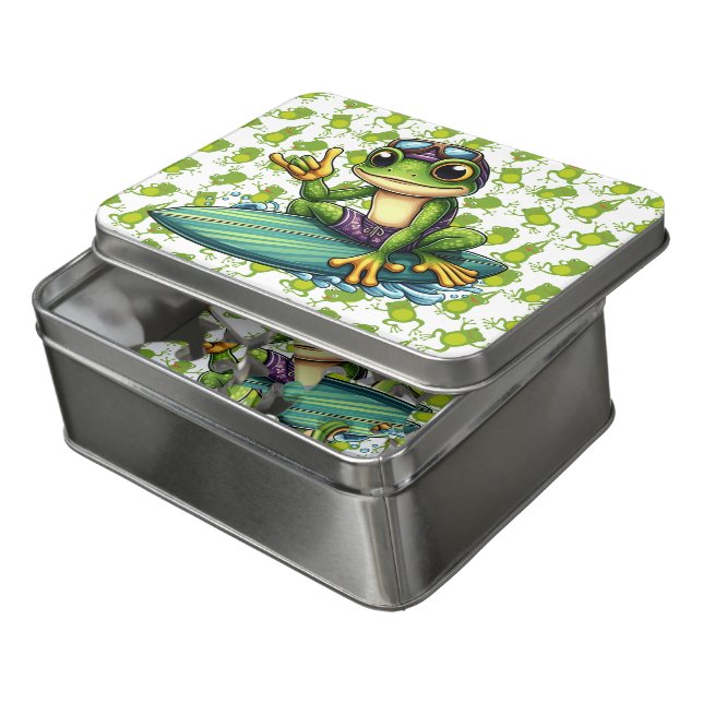Surfer Frog Jigsaw Puzzle (Lid Open)